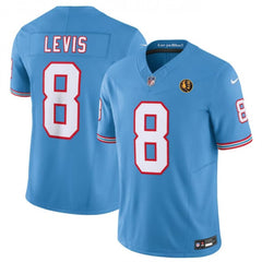 Men's Tennessee Titans #8 Will Levis Blue 2023 F.U.S.E. Throwback With John Madden Patch Vapor Limited Stitched Football Jersey 