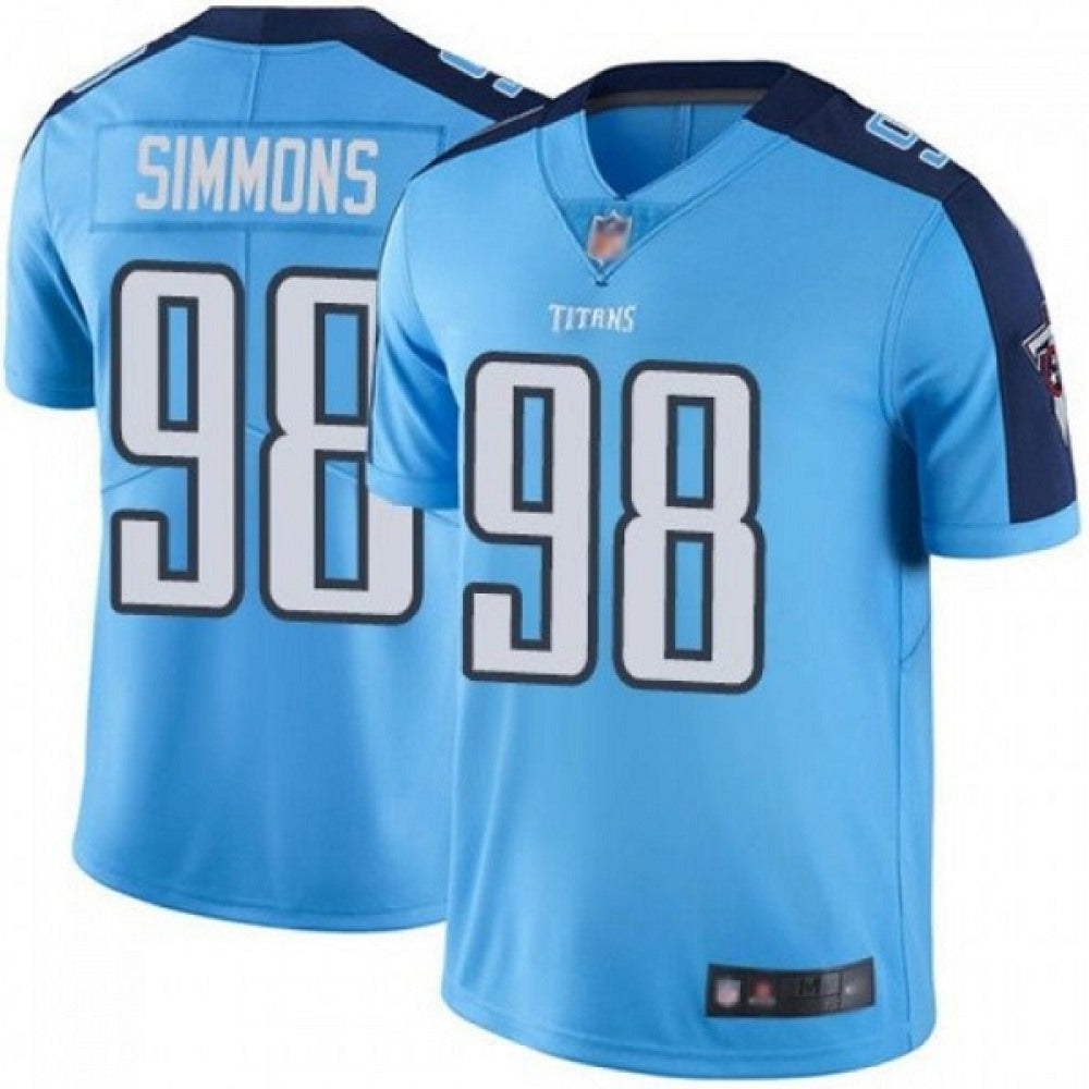 Men's Tennessee Titans #98 Jeffery Simmons Light Blue Stitched Jersey 