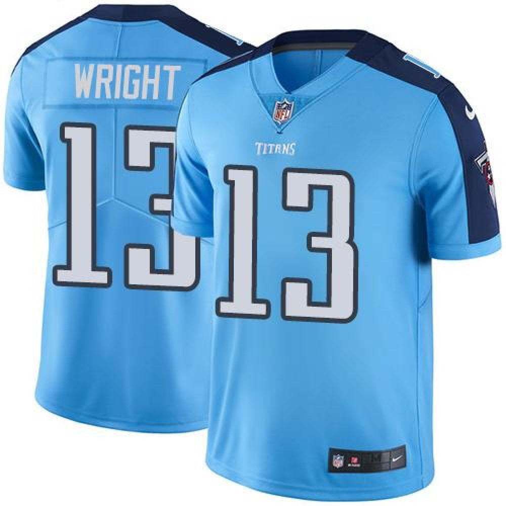 Titans #13 Kendall Wright Light Blue Men's Stitched NFL Limited Rush Jersey 