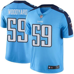 Titans #59 Wesley Woodyard Light Blue Men's Stitched NFL Limited Rush Jersey 