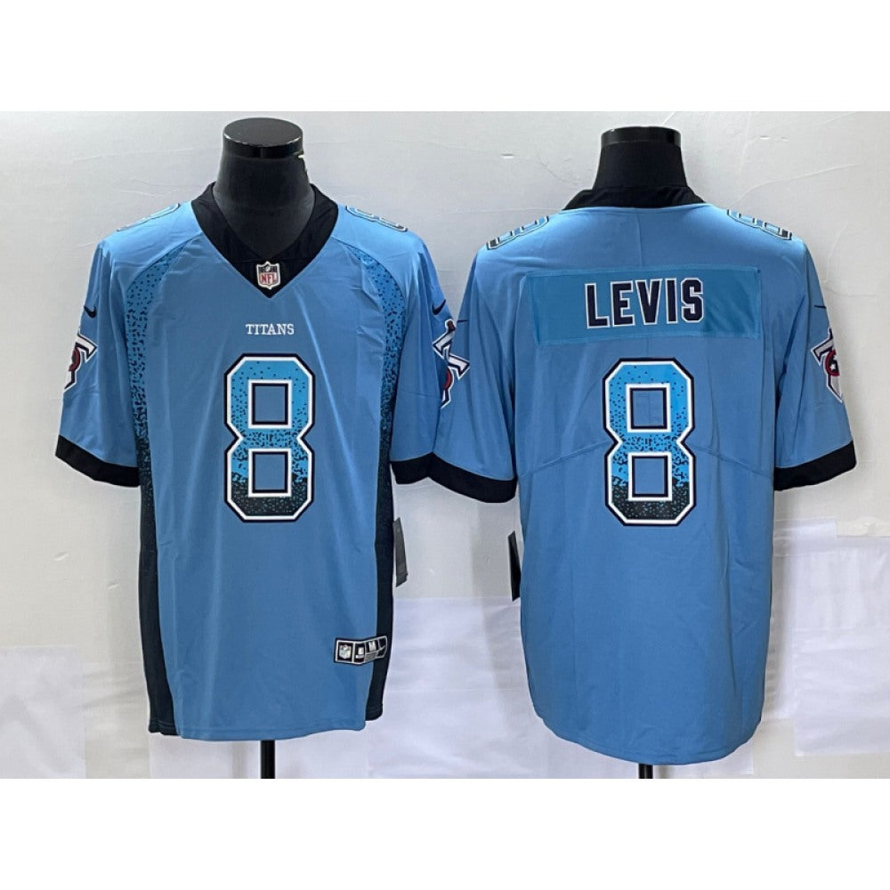 Men's Tennessee Titans #8 Will Levis Blue Drift Fashion Color Rush Limited Stitched Jersey 