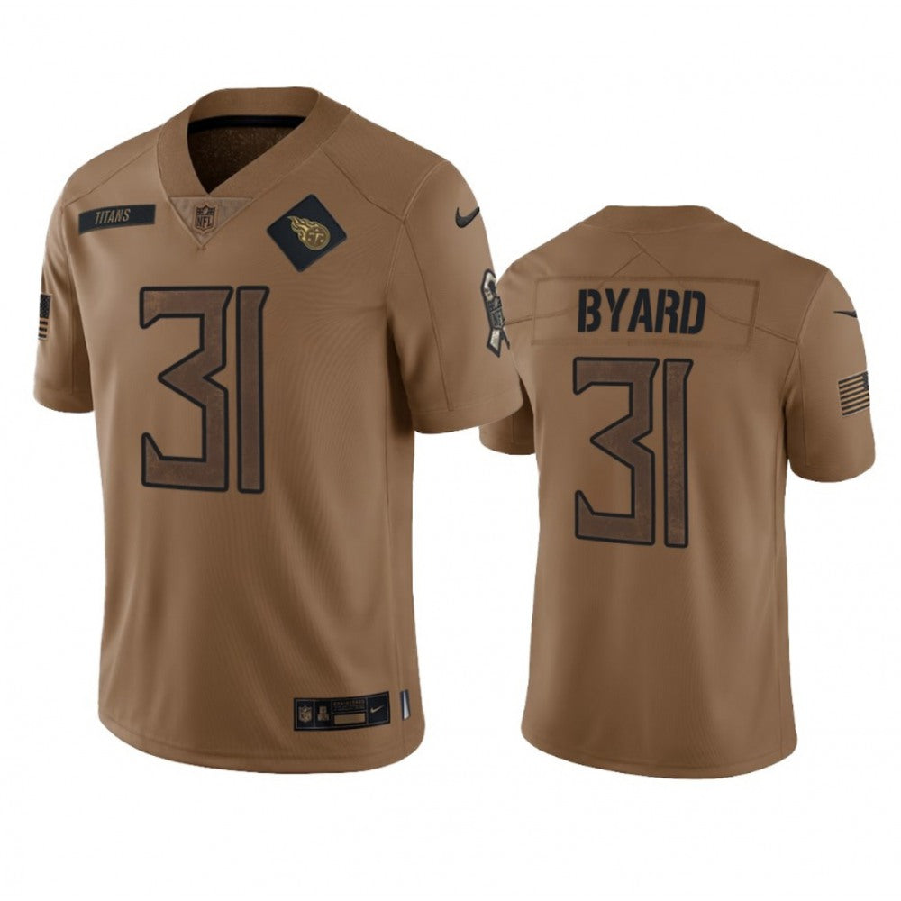 Men's Tennessee Titans #31 Kevin Byard 2023 Brown Salute To Service Stitched Football Jersey 