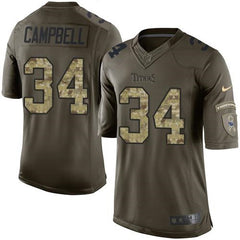 Titans #34 Earl Campbell Green Men's Stitched NFL Limited Salute to Service Jersey 