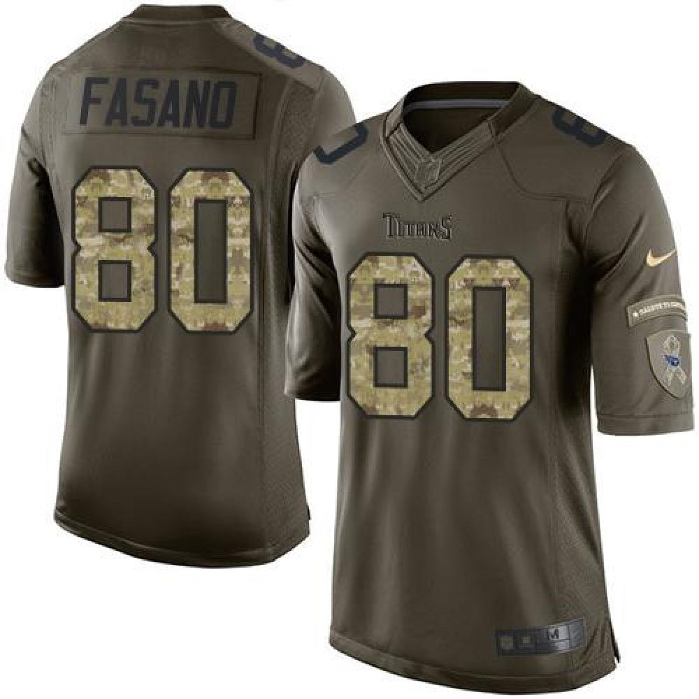 Titans #80 Anthony Fasano Green Men's Stitched NFL Limited Salute to Service Jersey 