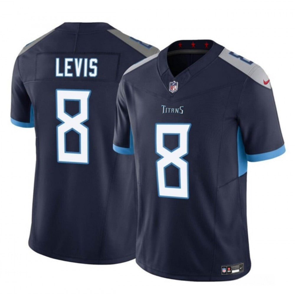 Men's Tennessee Titans #8 Will Levis Navy 2023 F.U.S.E. Vapor Limited Throwback Stitched Football Jersey 