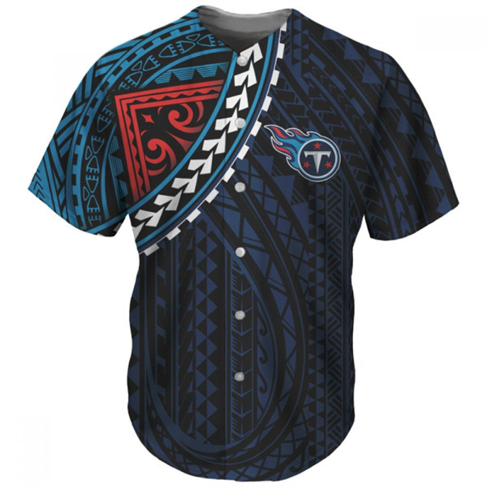 Men's Tennessee Titans Navy Baseball Jersey 