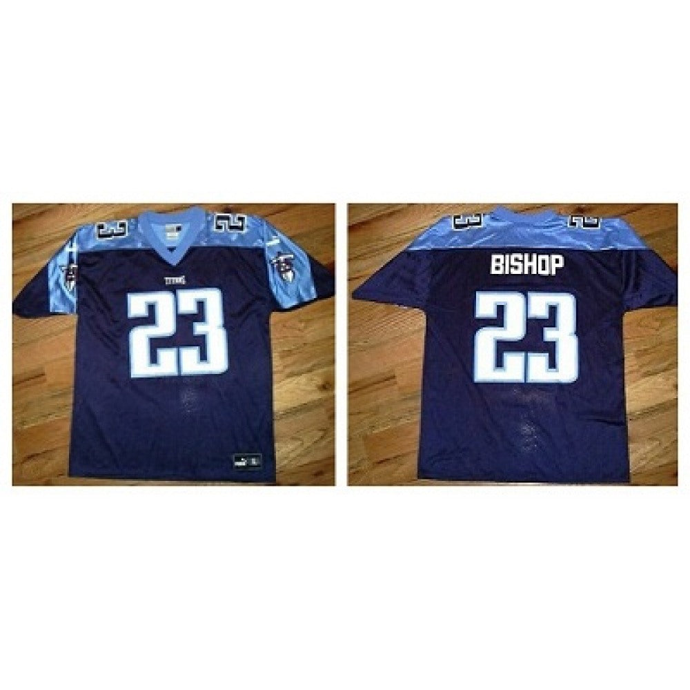 Men's Tennessee Titans #23 Blaine Bishop Navy Stitched Jersey 