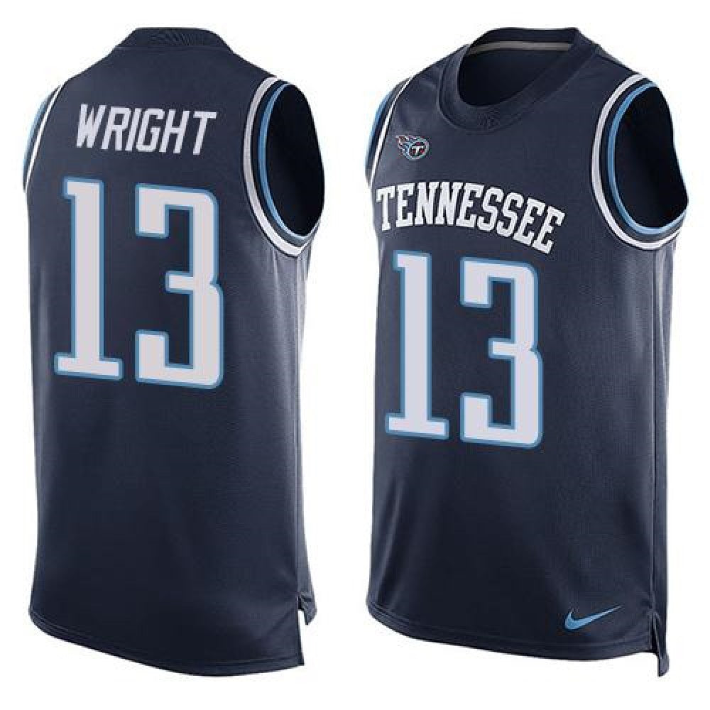 Titans #13 Kendall Wright Navy Blue Alternate Men's Stitched NFL Limited Tank Top Jersey 