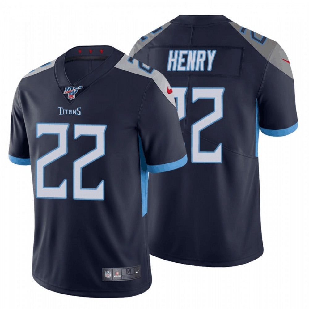 Men's Tennessee Titans #22 Derrick Henry Navy 2019 100th Season Vapor Untouchable Limited Stitched NFL Jersey 