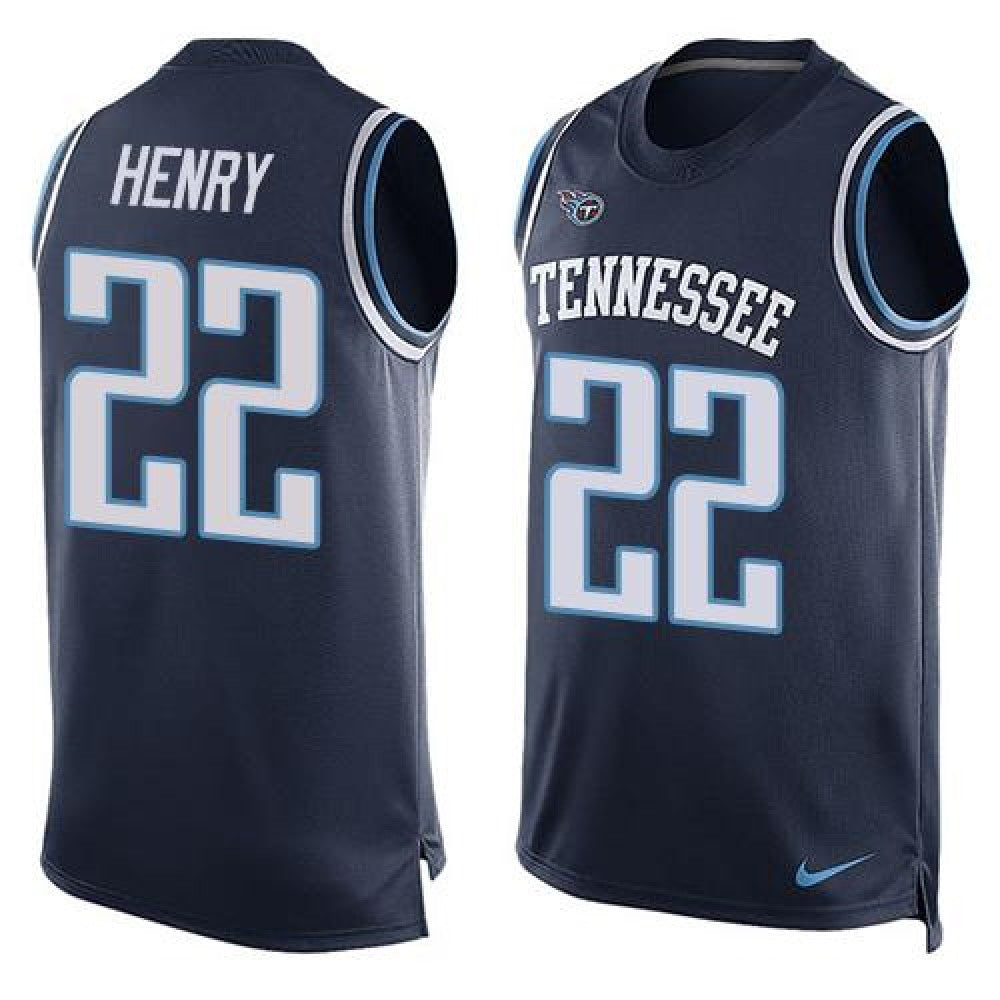 Titans #22 Derrick Henry Navy Blue Alternate Men's Stitched NFL Limited Tank Top Jersey 