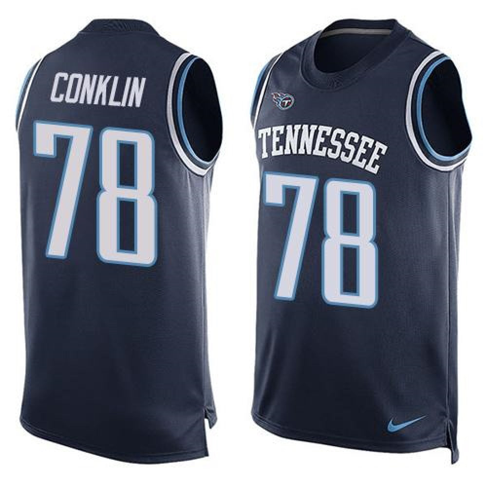 Titans #78 Jack Conklin Navy Blue Alternate Men's Stitched NFL Limited Tank Top Jersey 