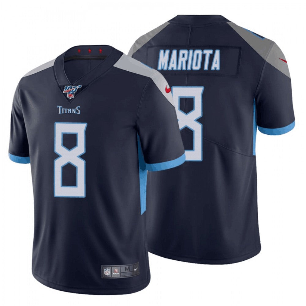 Men's Tennessee Titans #8 Marcus Mariota Navy 2019 100th Season Vapor Untouchable Limited Stitched NFL Jersey 