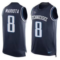 Titans #8 Marcus Mariota Navy Blue Alternate Men's Stitched NFL Limited Tank Top Jersey 