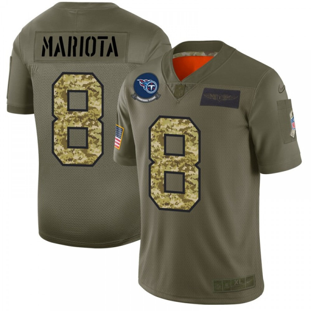 Men's Tennessee Titans #8 Marcus Mariota 2019 Olive/Camo Salute To Service Limited Stitched NFL Jersey 