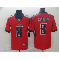 Men's Tennessee Titans #8 Marcus Mariota 2019 Red Silver Inverted Legend Stitched NFL Jersey 