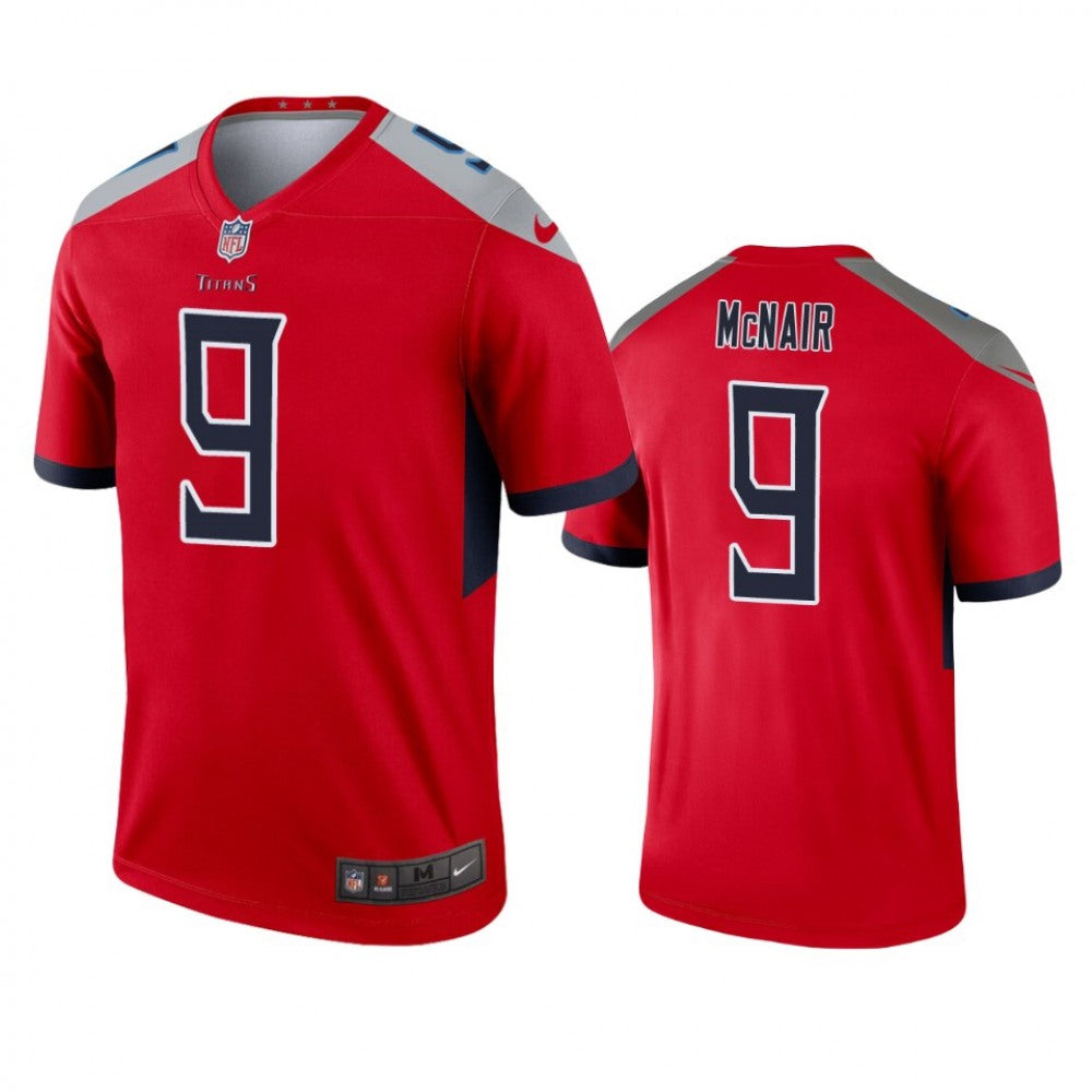 Men's Tennessee Titans #9 Steve McNair Red Inverted Legend Jersey 