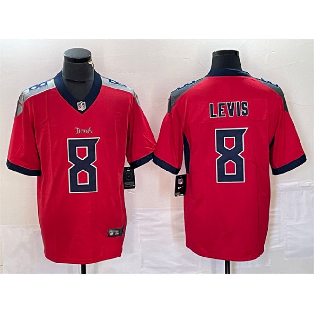 Men's Tennessee Titans #8 Will Levis Red Vapor Untouchable Stitched Jersey 