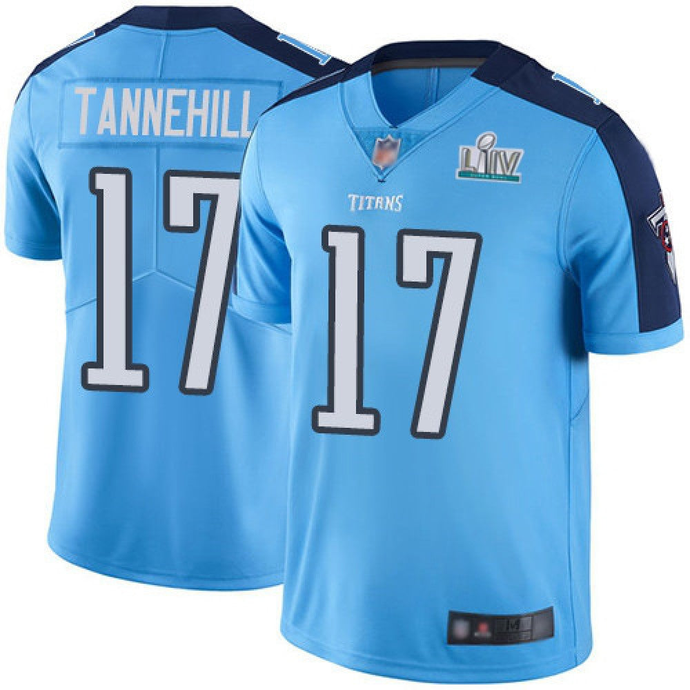 Men's Tennessee Titans #17 Ryan Tannehill Super Bowl LIV Blue Vapor Untouchable Stitched NFL Jersey 
