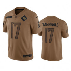 Men's Tennessee Titans #17 Ryan Tannehill 2023 Brown Salute To Service Stitched Football Jersey 