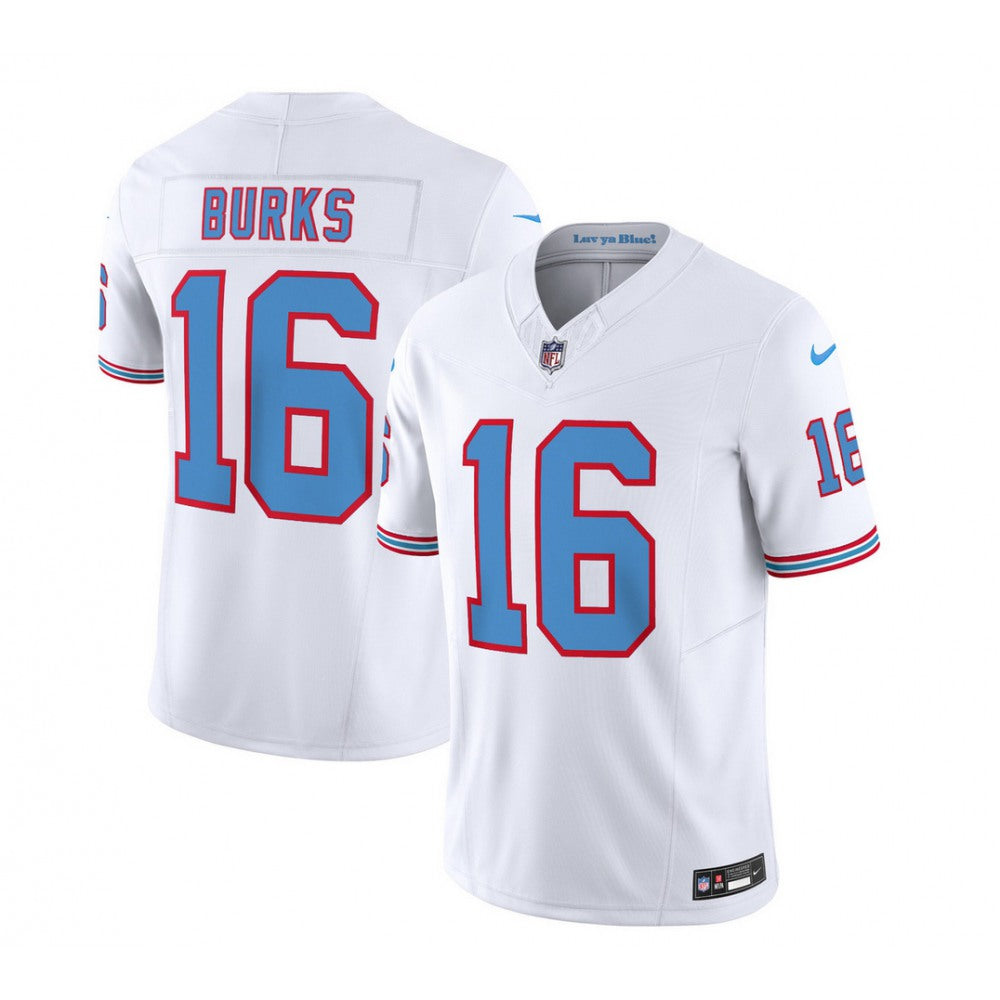 Men's Tennessee Titans #16 Treylon Burks White 2023 F.U.S.E. Vapor Limited Throwback Stitched Football Jersey 