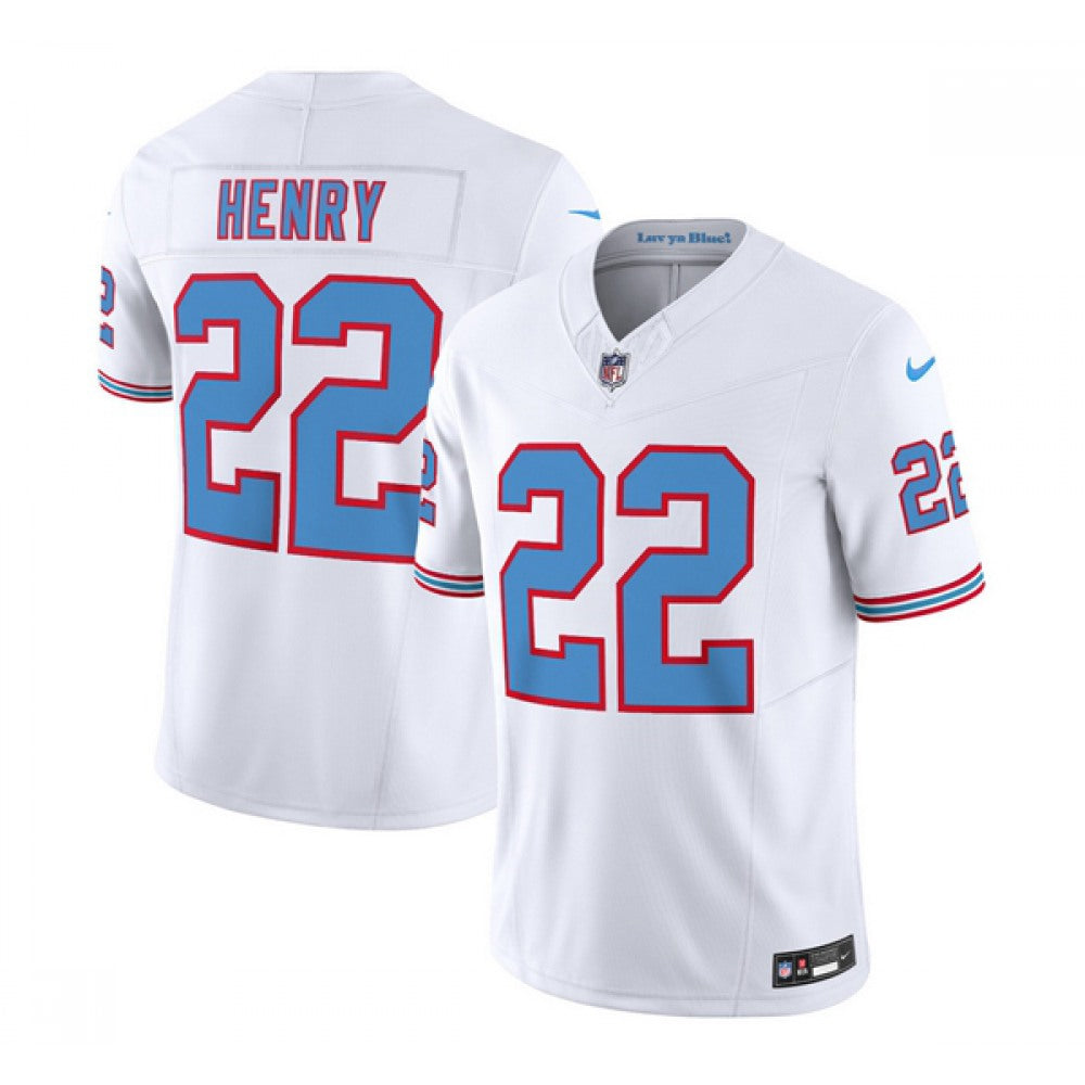 Men's Tennessee Titans #22 Derrick Henry White 2023 F.U.S.E. Vapor Limited Throwback Stitched Football Jersey 