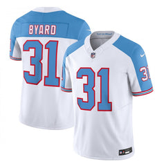 Men's Tennessee Titans #31 Kevin Byard White/Blue 2023 F.U.S.E. Vapor Limited Throwback Stitched Football Jersey 