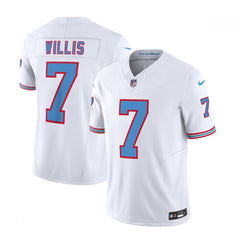 Men's Tennessee Titans #7 Malik Willis White 2023 F.U.S.E. Vapor Limited Throwback Stitched Football Jersey 