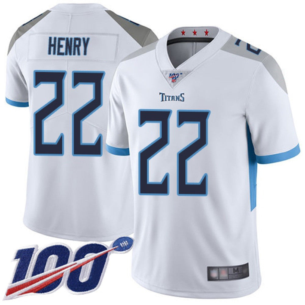 Men's Tennessee Titans #22 Derrick Henry White 2019 100th Season Vapor Untouchable Limited Stitched NFL Jersey 