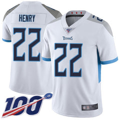 Men's Tennessee Titans #22 Derrick Henry White 2019 100th Season Vapor Untouchable Limited Stitched NFL Jersey 