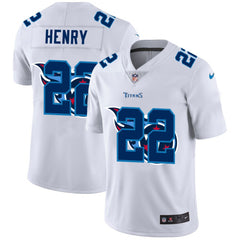Men's Tennessee Titans #22 Derrick Henry White Shadow Logo Limited Stitched Jersey 