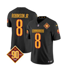 Men's Washington Commanders #8 Brian Robinson Black 2023 F.U.S.E. 90th Anniversary Vapor Limited Stitched Football Jersey 
