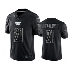 Men's Washington Commanders #21 Sean Taylor Black Reflective Limited Stitched Football Jersey 
