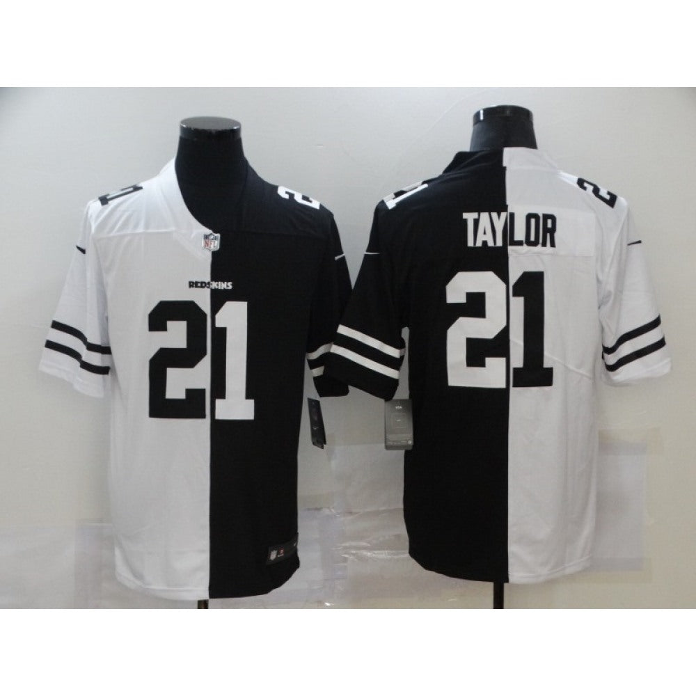 Men's Washington Football Team #21 Sean Taylor Black & White Split Limited Stitched Jersey 
