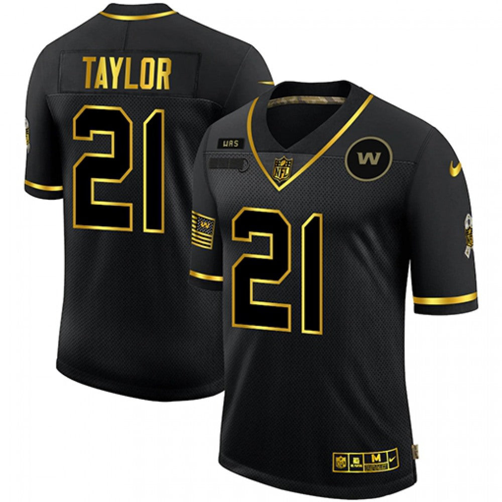 Men's Washington Football Team #21 Sean Taylor 2020 Black/Gold Salute To Service Limited Stitched Jersey 