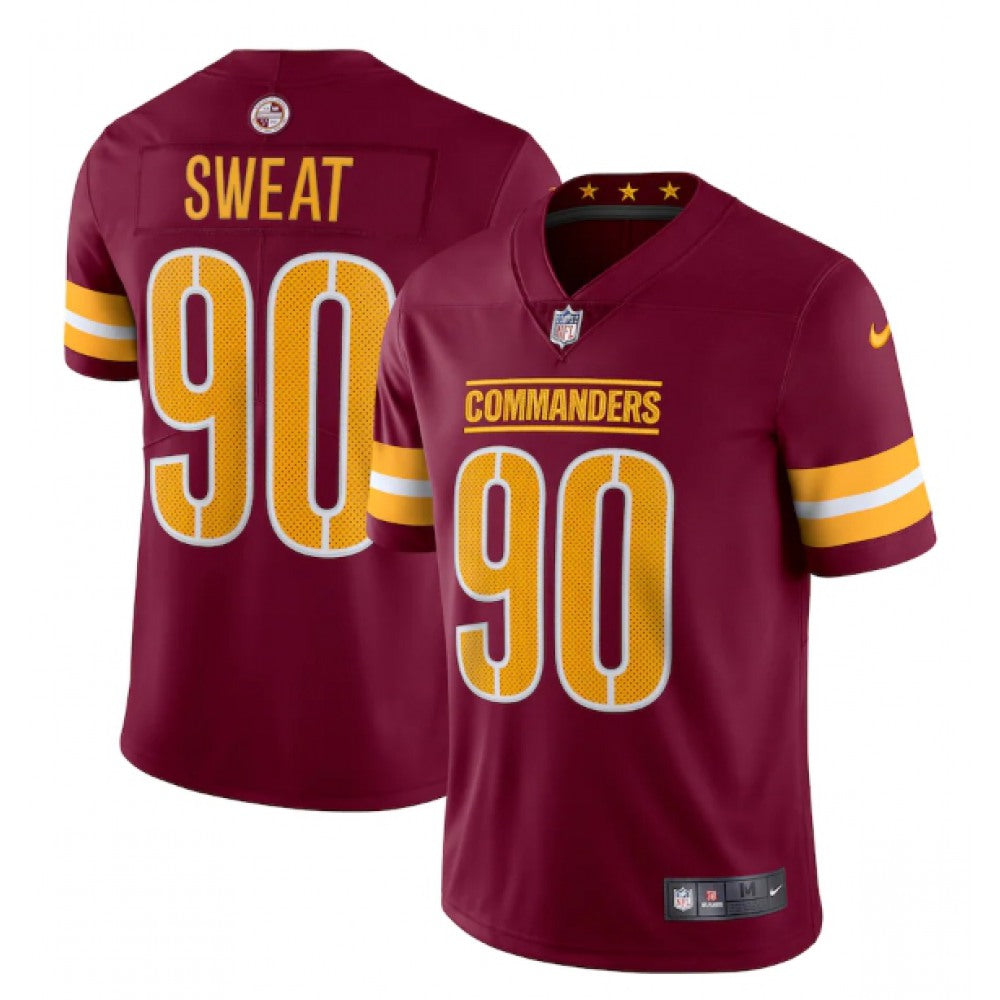 Men's Washington Commanders #90 Montez Sweat 2022 Burgundy Vapor Limited Stitched Jersey 