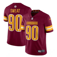 Men's Washington Commanders #90 Montez Sweat 2022 Burgundy Vapor Limited Stitched Jersey 