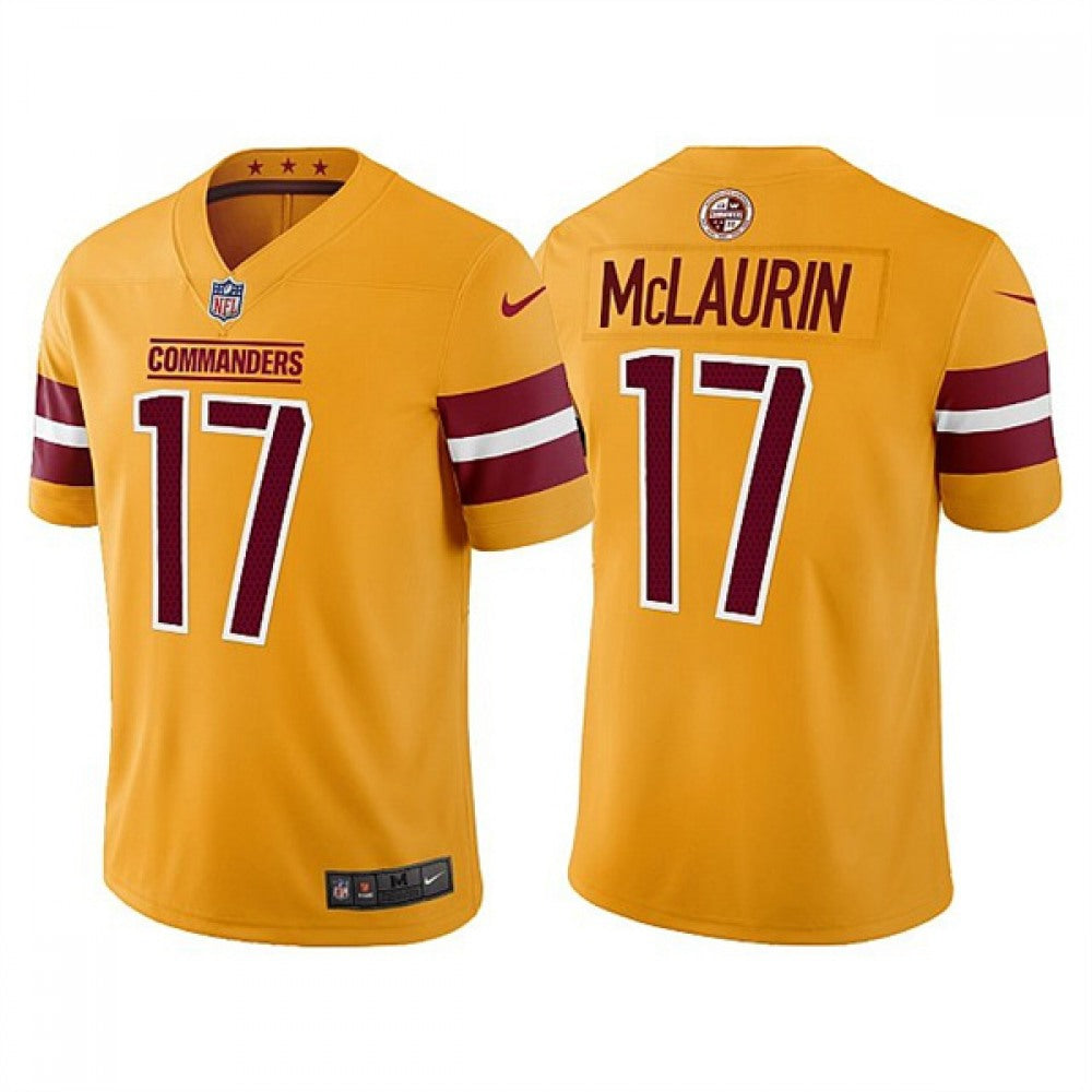 Men's Washington Commanders #17 Terry McLaurin Gold Vapor Untouchable Stitched Football Jersey 