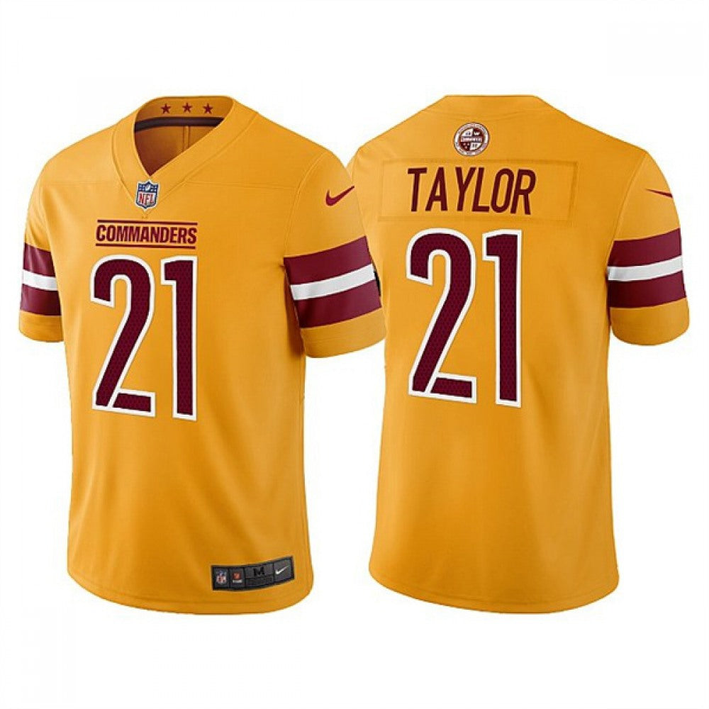 Men's Washington Commanders #21 Sean Taylor Gold Vapor Untouchable Stitched Football Jersey 