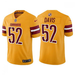 Men's Washington Commanders #52 Jamin Davis Gold Vapor Untouchable Stitched Football Jersey 
