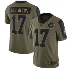 Men's Washington Football Team #17 Terry McLaurin 2021 Olive Salute To Service Limited Stitched Jersey 