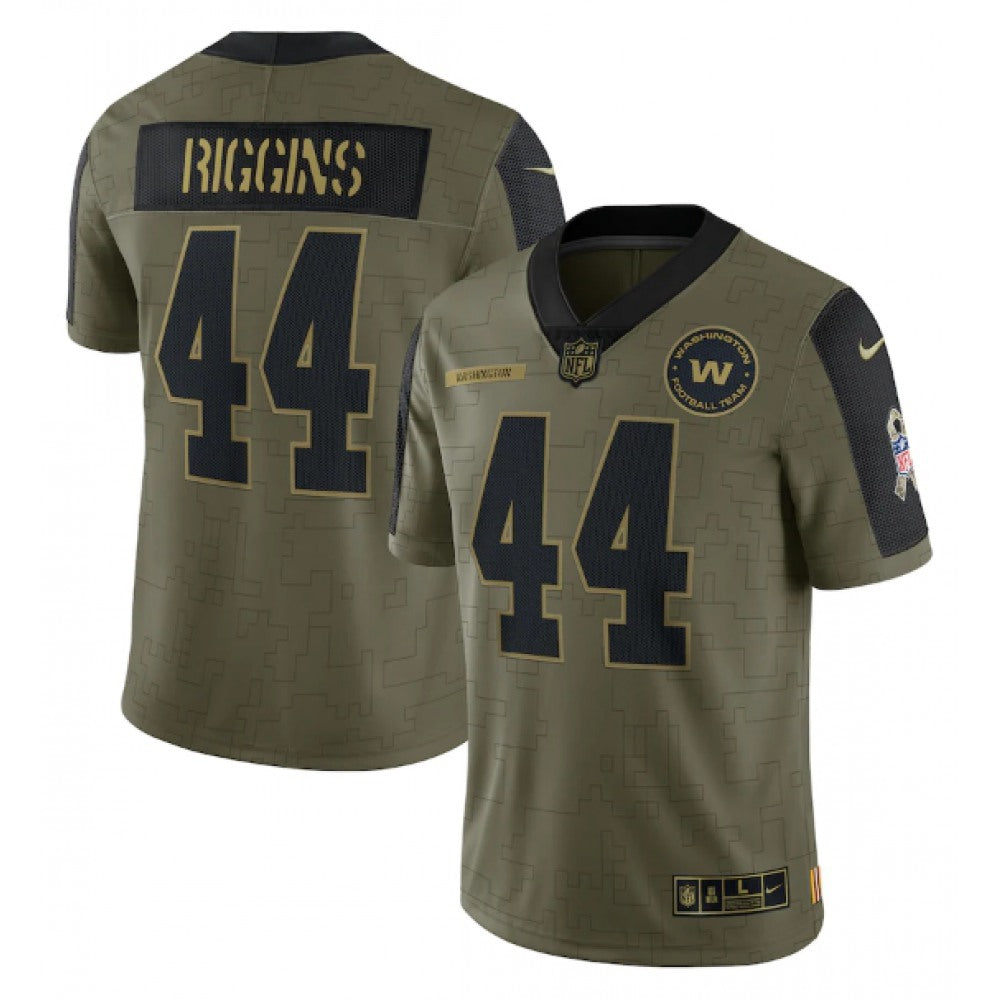 Men's Washington Football Team #44 John Riggins 2021 Olive Salute To Service Limited Stitched Jersey 