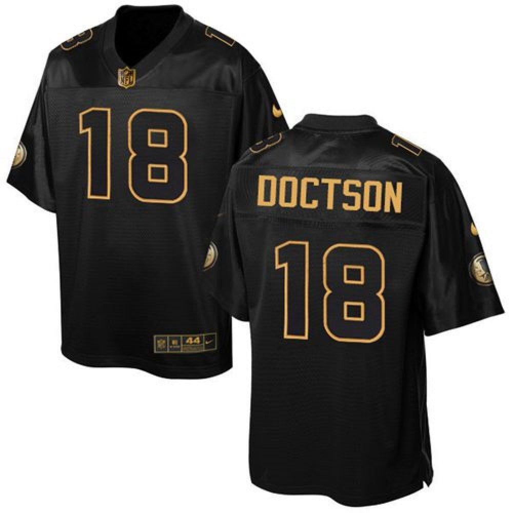 Redskins #18 Josh Doctson Black Men's Stitched NFL Elite Pro Line Gold Collection Jersey 