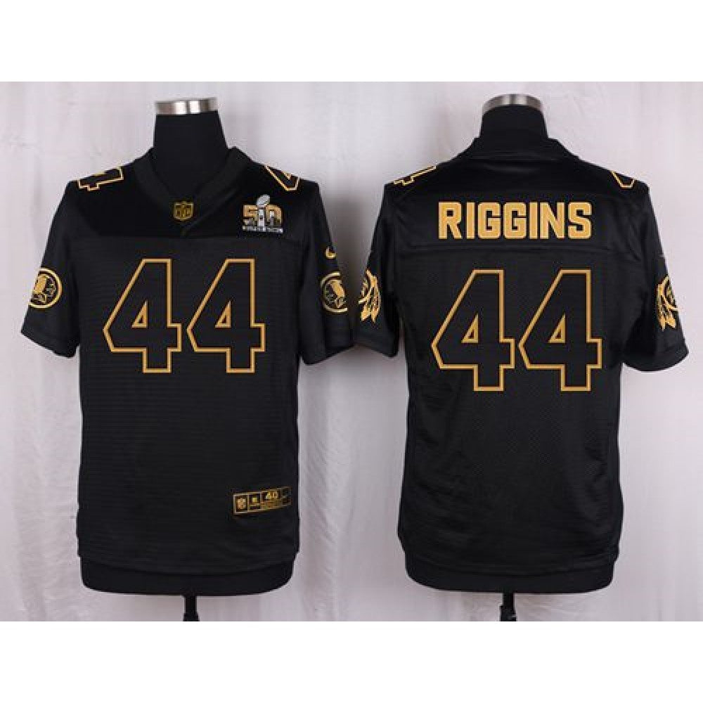 Redskins #44 John Riggins Black Men's Stitched NFL Elite Pro Line Gold Collection Jersey 