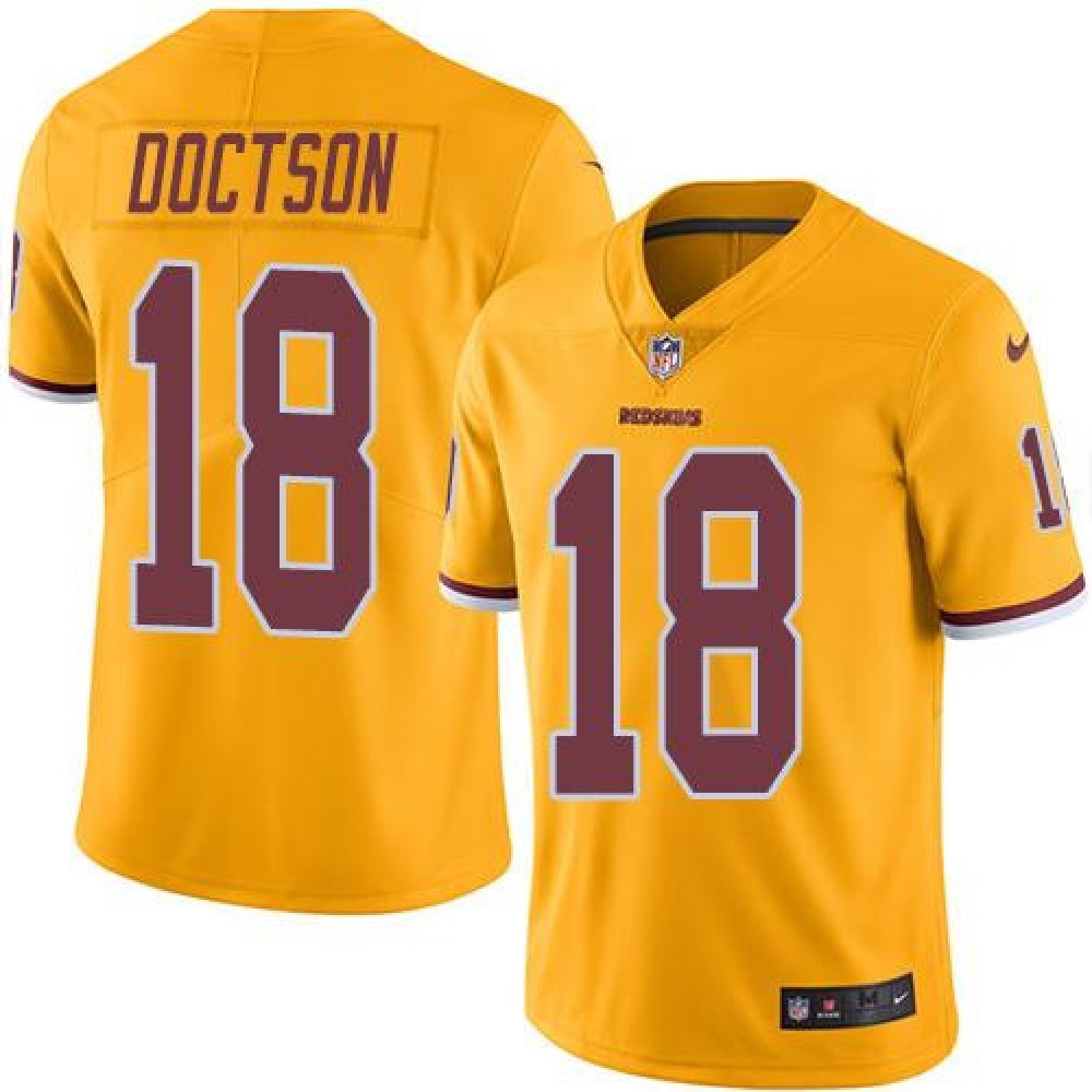 Redskins #18 Josh Doctson Gold Men's Stitched NFL Limited Rush Jersey 