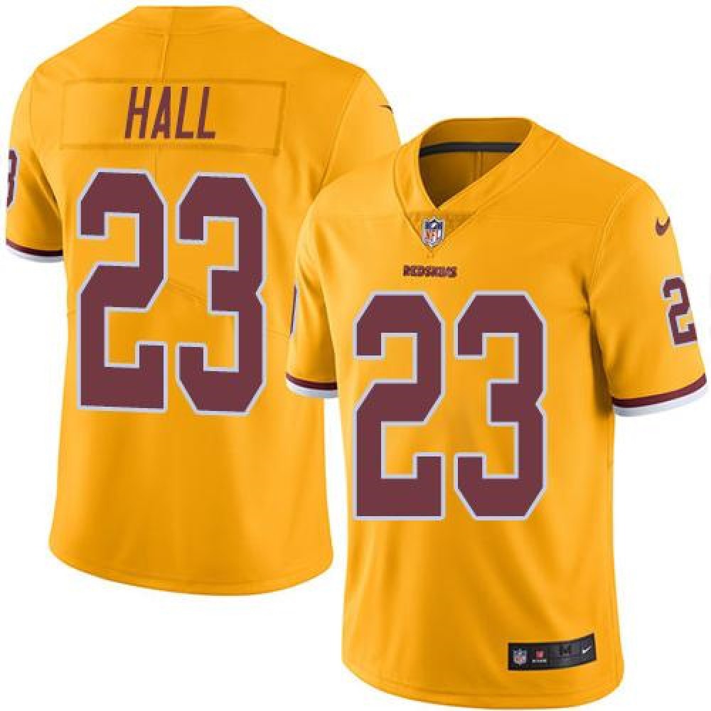 Redskins #23 DeAngelo Hall Gold Men's Stitched NFL Limited Rush Jersey 