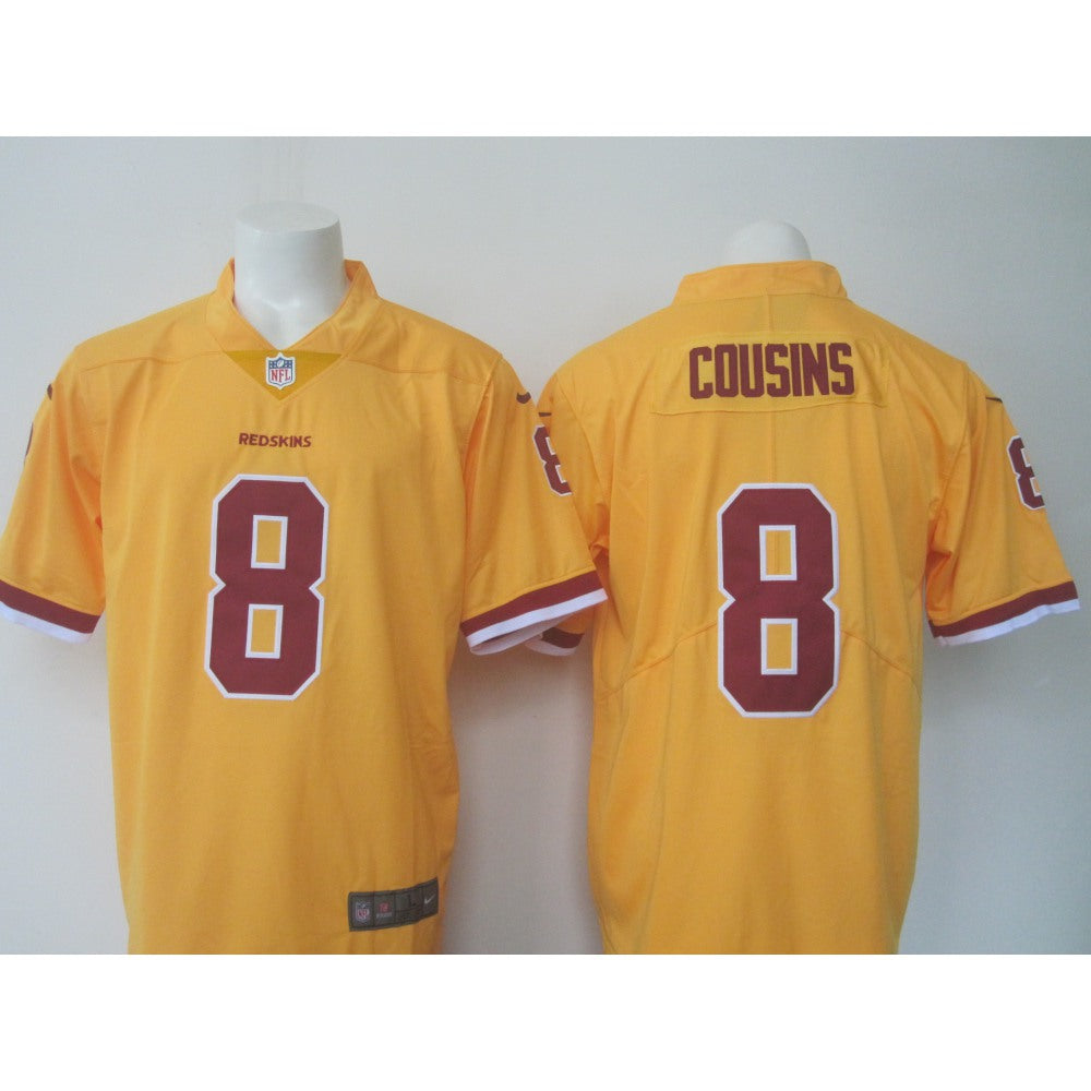 Men's Redskins #8 Kirk Cousins Yellow Limited Rush Stitched NFL Jersey 