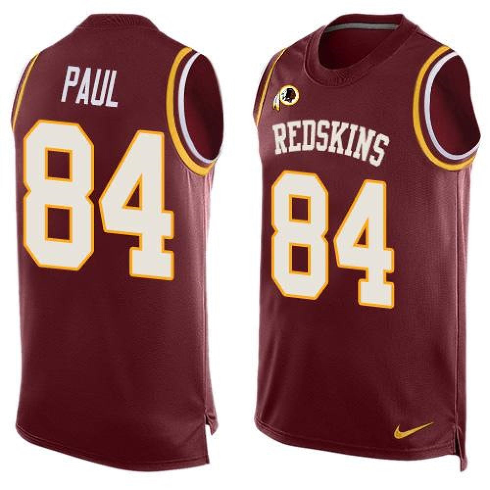 Redskins #84 Niles Paul Burgundy Red Team Color Men's Stitched NFL Limited Tank Top Jersey 