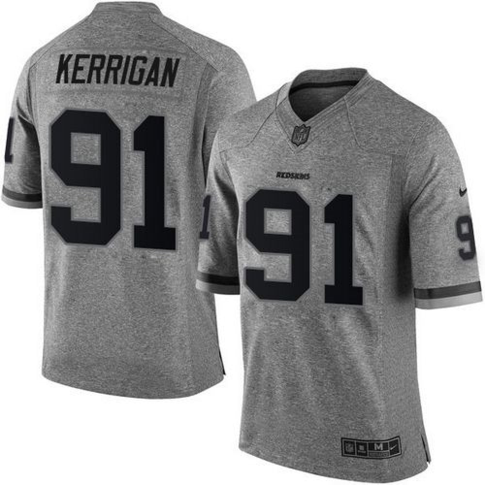 Redskins #91 Ryan Kerrigan Gray Men's Stitched NFL Limited Gridiron Gray Jersey 