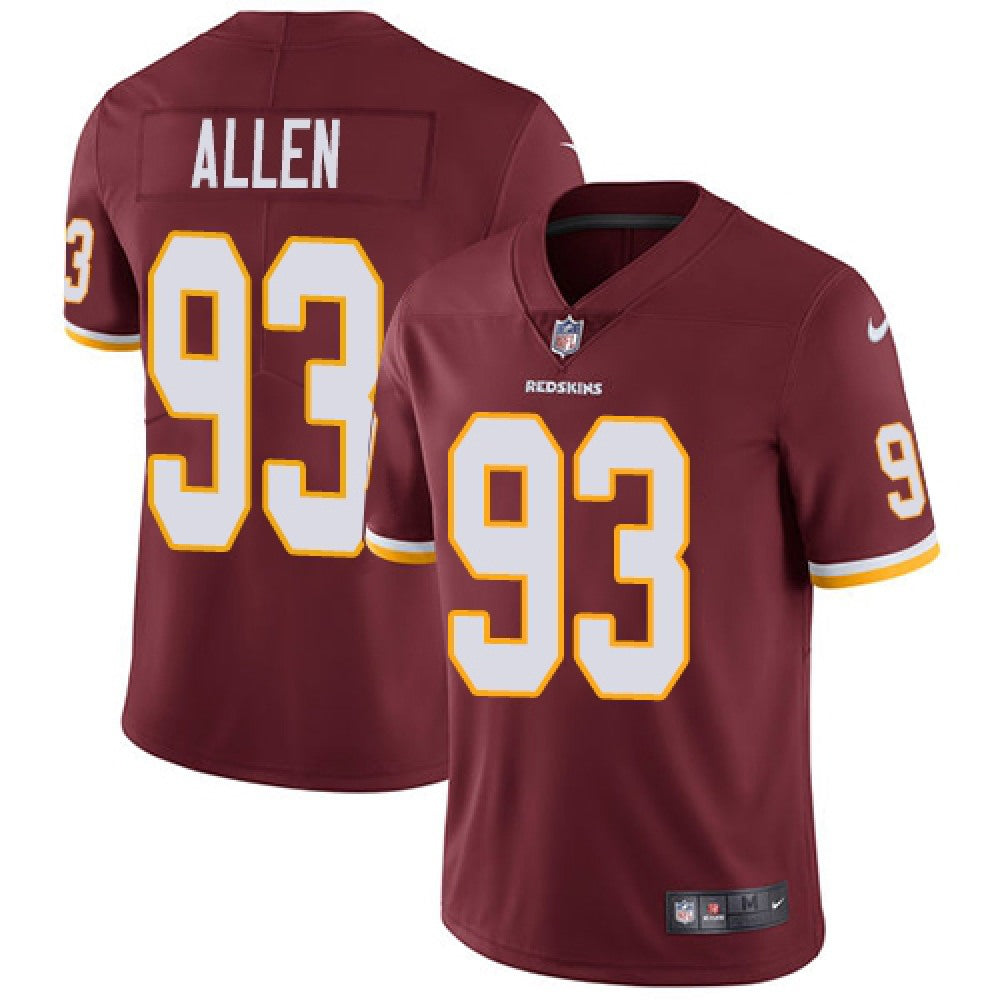 Men's Washington Redskins #93 Jonathan Allen Burgundy Red Vapor Untouchable Limited Stitched NFL Jersey 