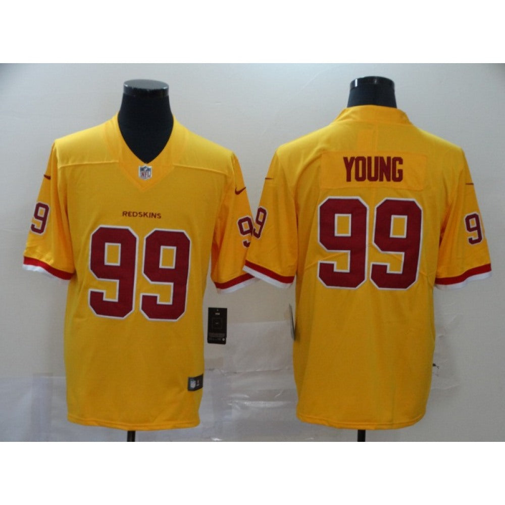 Men's Washington Redskins #99 Chase Young Yellow Vapor Untouchable Limited NFL Stitched Jersey 